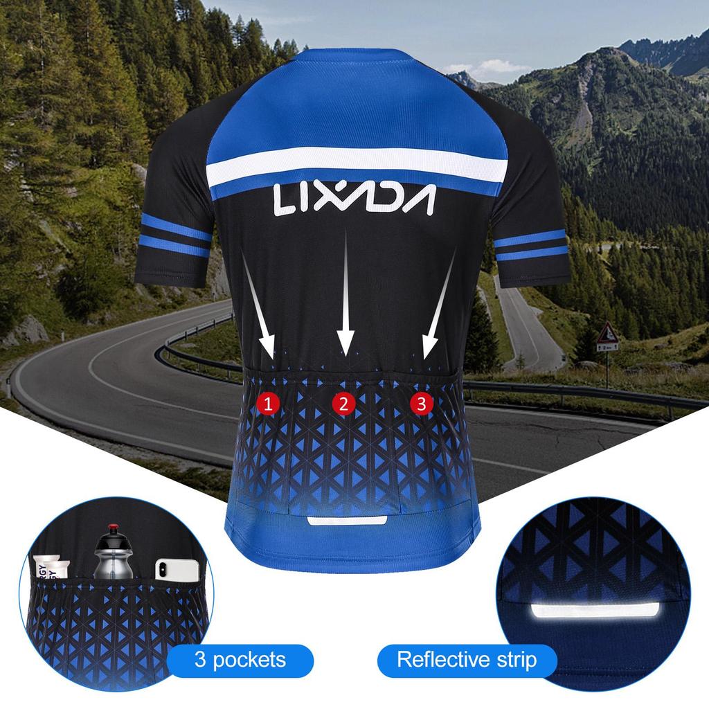 Мужской комплект велосипедного трикотажа Lixada, дышащие быстросохнущие шорты с короткими рукавами и мягкой подкладкой для велоспорта MTB