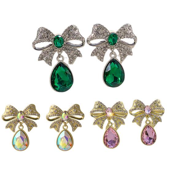 Стильные серьги-гвоздики из искусственного кристалла в виде капли воды, элегантные декоративные