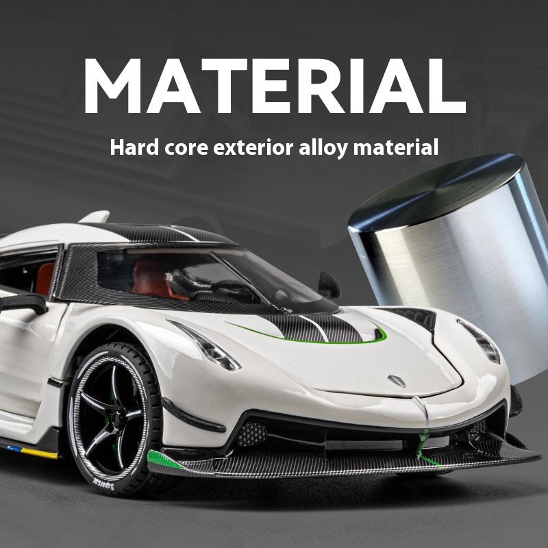 1/24 Koenigsegg Jesko Крутая Спортивная Машина, Модель из Сплава, Дверь-Гильотина, Имитация Звука и Света, Воссозданные Детали, Изысканные Настольные Украшения