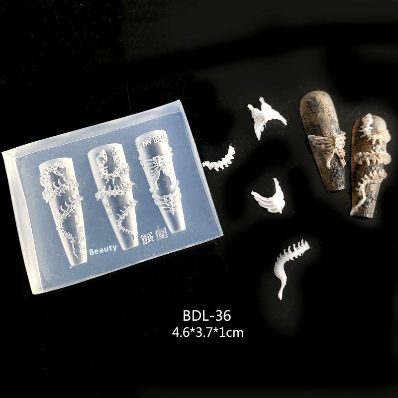 1 шт. 3D форма змеиной кости, аксессуары для украшения ногтей, дизайн своими руками, силиконовые декоративные шаблоны для нейл-арта, форма для ногтей
