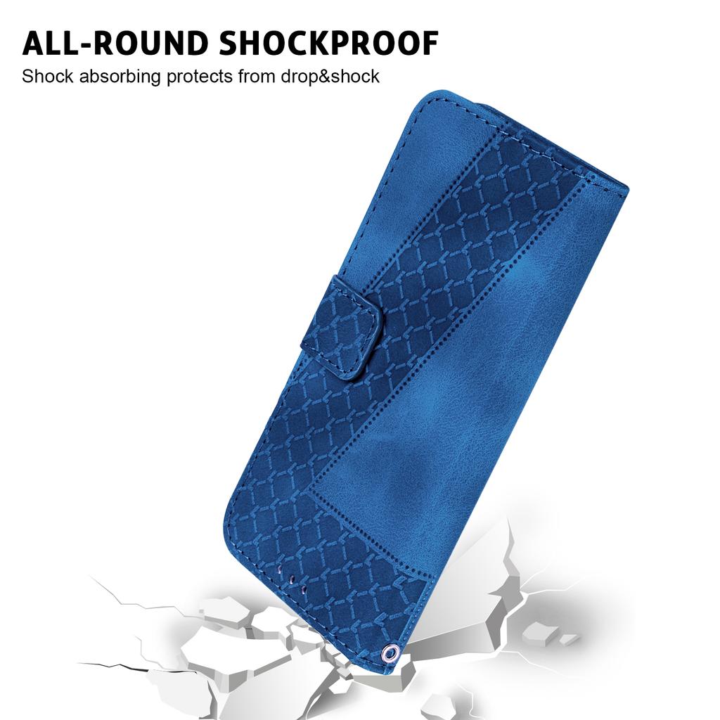 For Motorola Moto G86 5G Stand Case 7-Shaped Pattern Imprint Leather Phone Cover with Strap