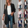 Women's Solid Color Top Long Sleeve Cardigan Top Lightweight Long Jacket