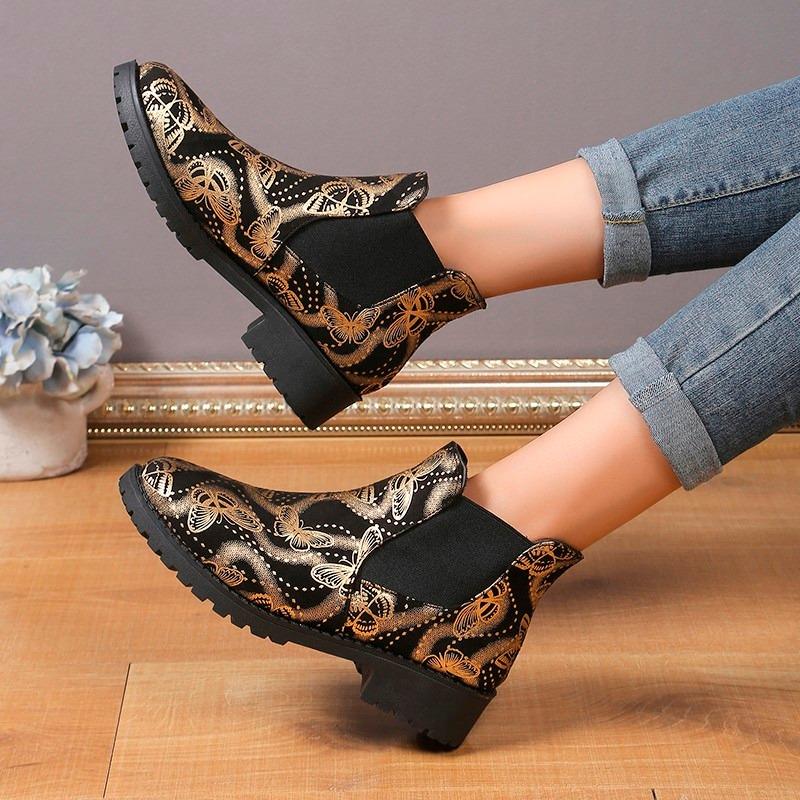 Женская обувь 2024 Высококачественные женские сапоги без застежек Модные принтованные современные сапоги Женские сексуальные ботильоны с острым носком Zapatos