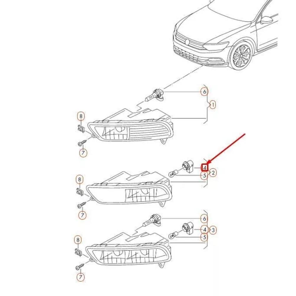 Патрон лампы Держатель лампы Автомобильный Передний Дневной свет Патрон лампы Для PASSAT Для B8 Для POLO 6C0941669 Аксессуары