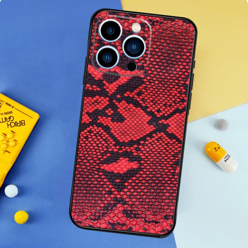 Snake Texture Phone Case For iPhone 17 16 15 14 13 11 12 Pro Max mini 15 16 Plus 16e 17 Air Bumper Cover