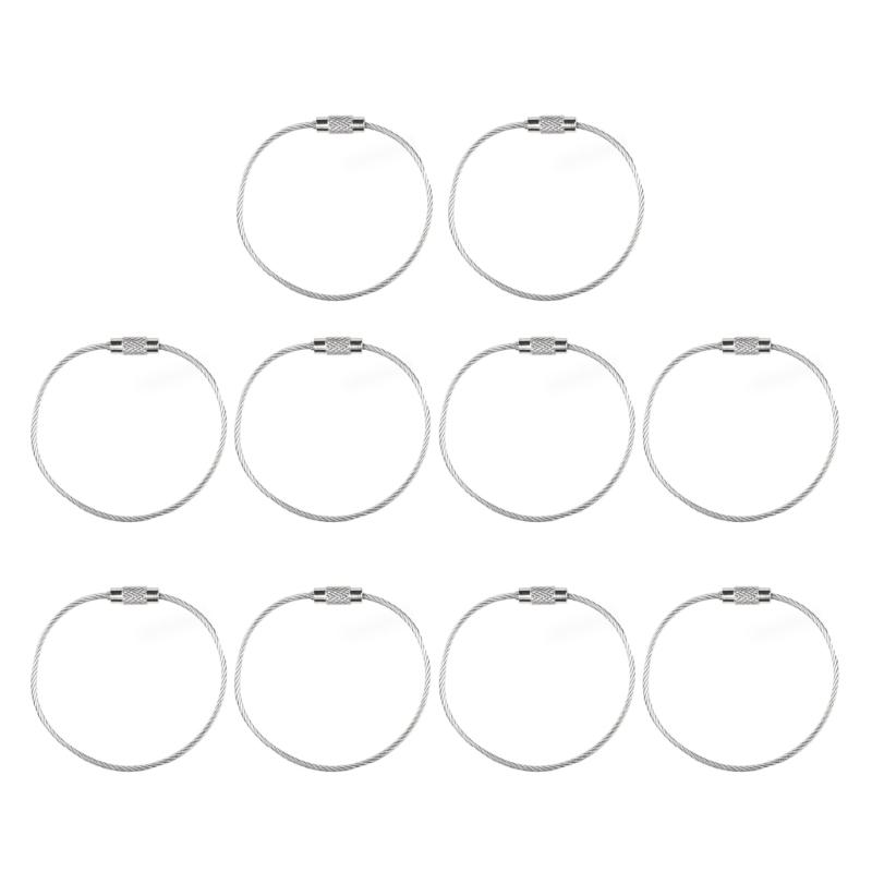 10 шт. Брелоки из нержавеющей стали на проволоке Петли для багажных бирок Петли для ключей