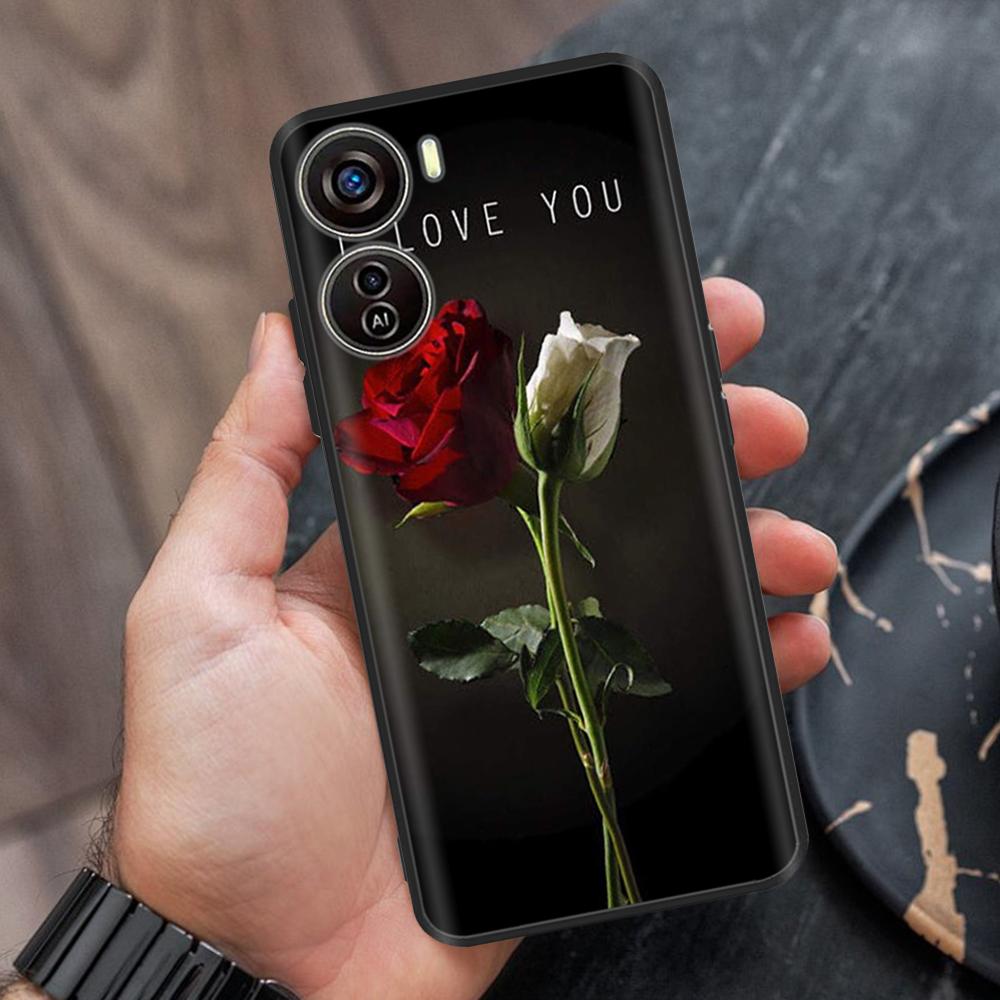 For ZTE Blade V50 Design Case Cartoon Soft TPU Cover for ZTE Blade V50 Design 5G Case Flower Silicone Case V50Design 4G Bumper