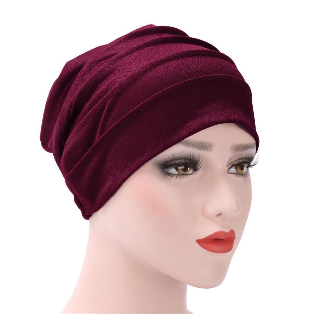 Women India Hat Muslim Ruffle Chemo Hat Scarf Turban Head Wrap Cap
