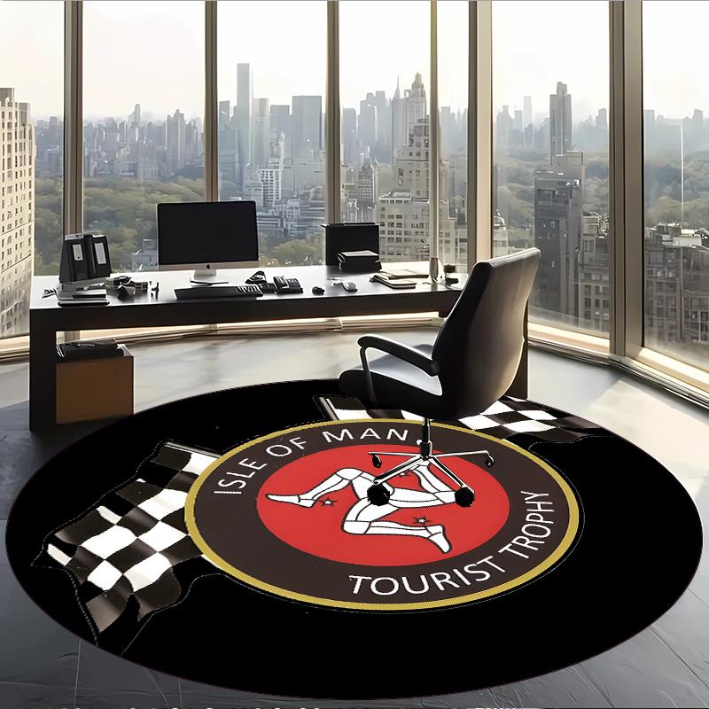 Lsle Of Man Tt (1) Round Office Rug Decorative Floor Rug for Office Bedroom Living Room and Home Space