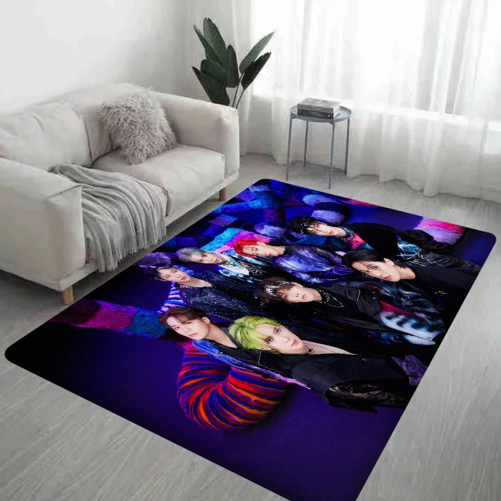 KPOP Hot A-ateez Floor Mat INS Style Soft Bedroom Floor House Laundry Room Mat Anti-skid Household Carpets