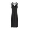 2025 Winter European & American Style Elegant Little Black See-through Dress