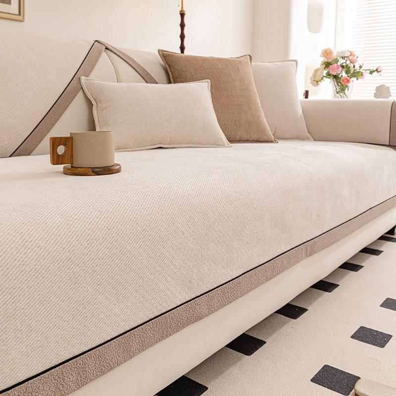All Season Universal Sofa Cushion Modern Simple Non-slip Chenille Cover