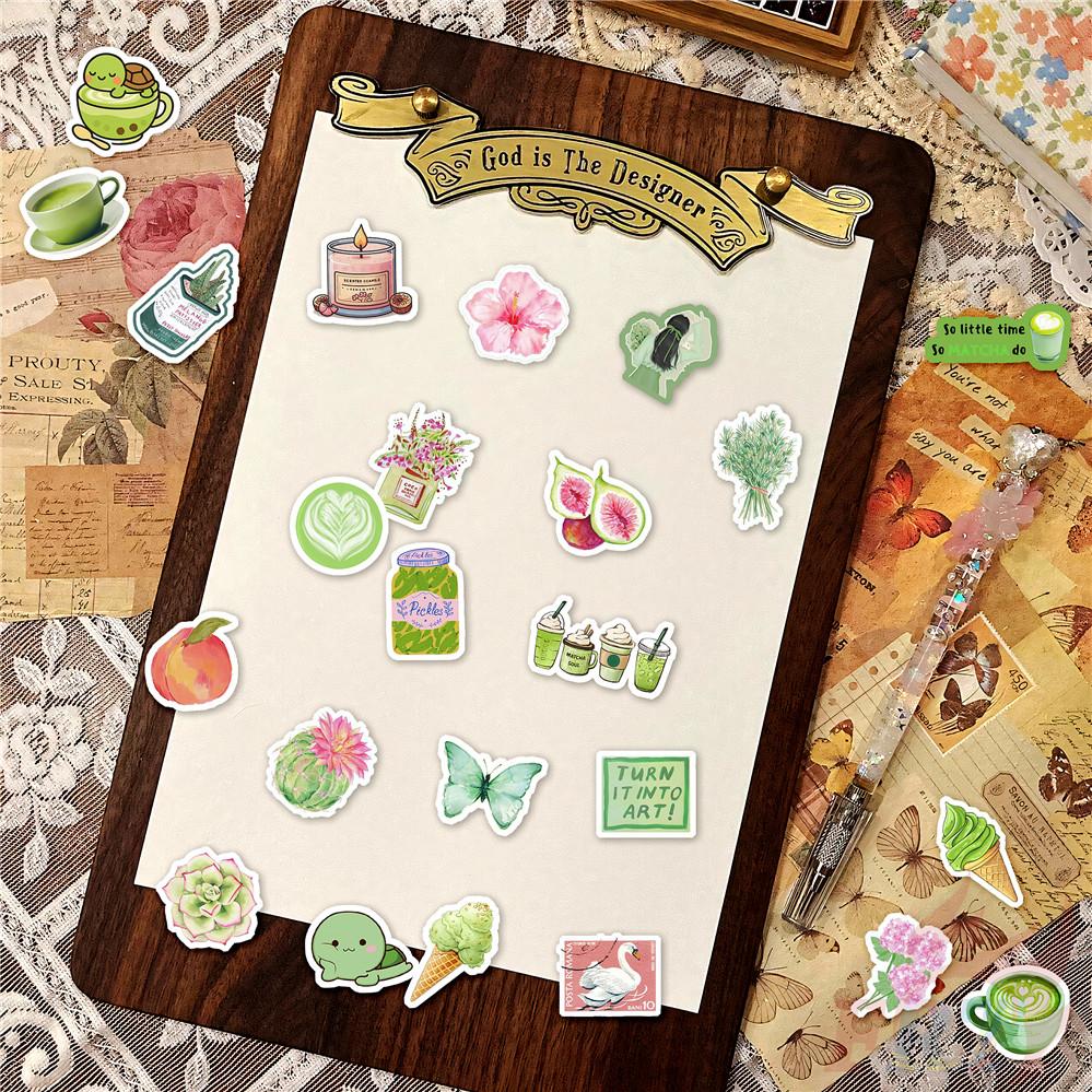 125Pcs/Set Matcha Girl Mini Diary Manual Stickers DIY Scrapbooks Album Decor Decals Stickers