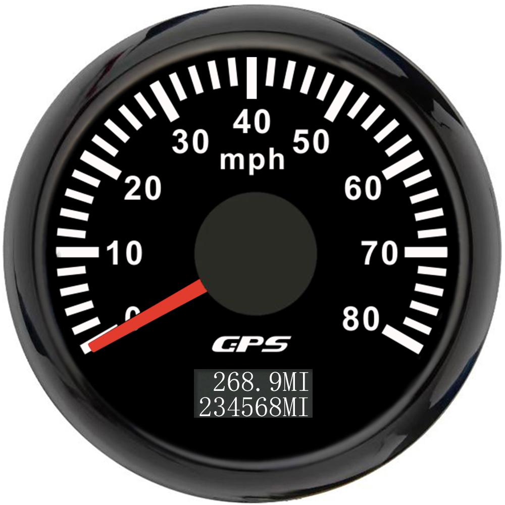 ELING 52mm GPS Speedometer 30M 0-60M 80MPH 120M 0-200MPH Odometer with 7 Colors Backlight for Car Truck Boats