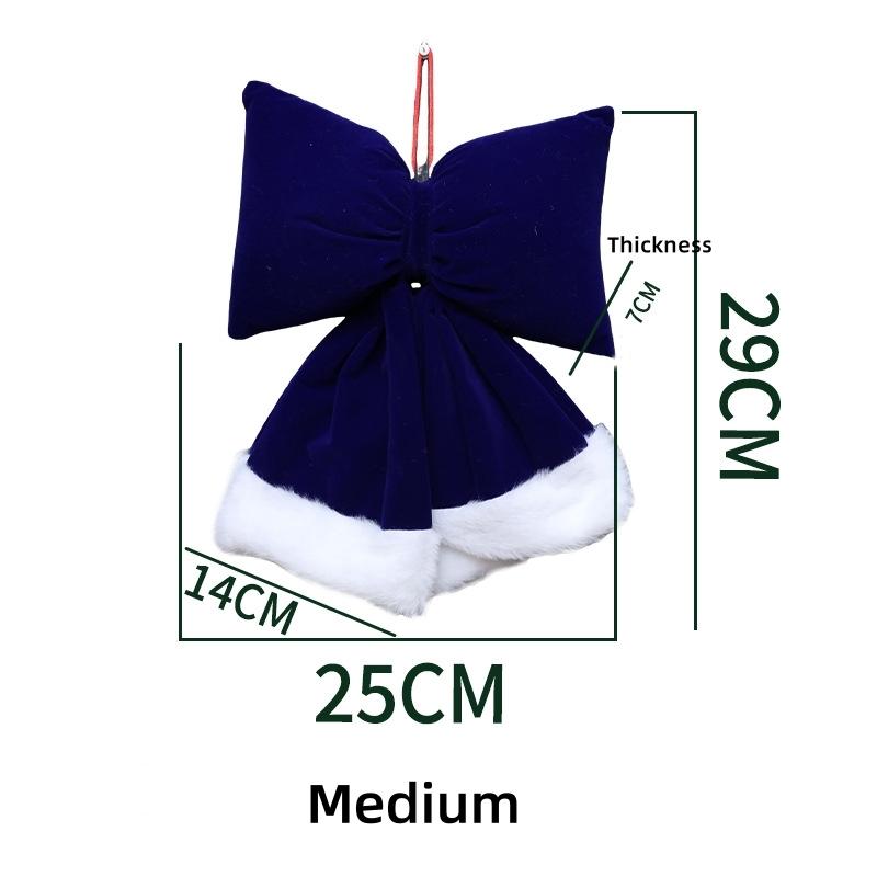 Velvet Ribbon Bow Luxurious Christmas Decoration Pendant Handcrafted Velvet Bow Versatile Festive Bow Ornament For Showcase Door