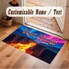 Abstract Personalized Theme Crystal Velvet Floor Rug Personalized Custom Name Text Warm Carpet Home Decoration