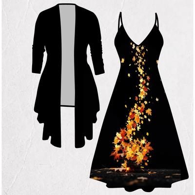 Комплект Платье Пальто с 3D-принтом на День святого Валентина, Эксцентричный Классический Тотемный Модный Принт, подходит для Различных Сцен Модные Стили