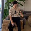 Мужская рубашка Slim-Fit - короткий рукав, трикотажная вискозная ткань, однотонная, повседневный стиль на все сезоны, повседневная рубашка | Современная рубашка | Трикотаж
