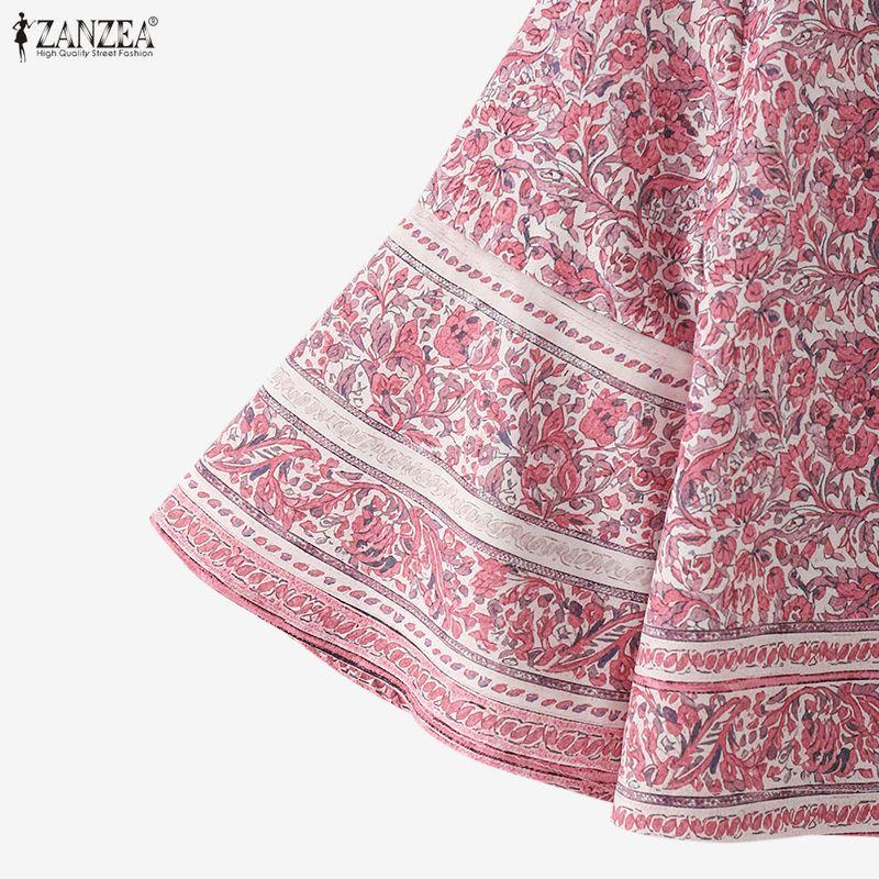 ZANZEA Женский Повседневный Кардиган-Накидка Свободного Кроя С Открытым Передом, Укороченным Рукавом и Бохо-Принтом
