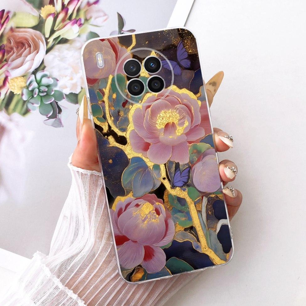 Cover For Huawei Nova 8i Case Cute Cat Fashion Butterfly Funny 2D Painted Casing NEN-L22 NEN-LX1 NEN-LX3