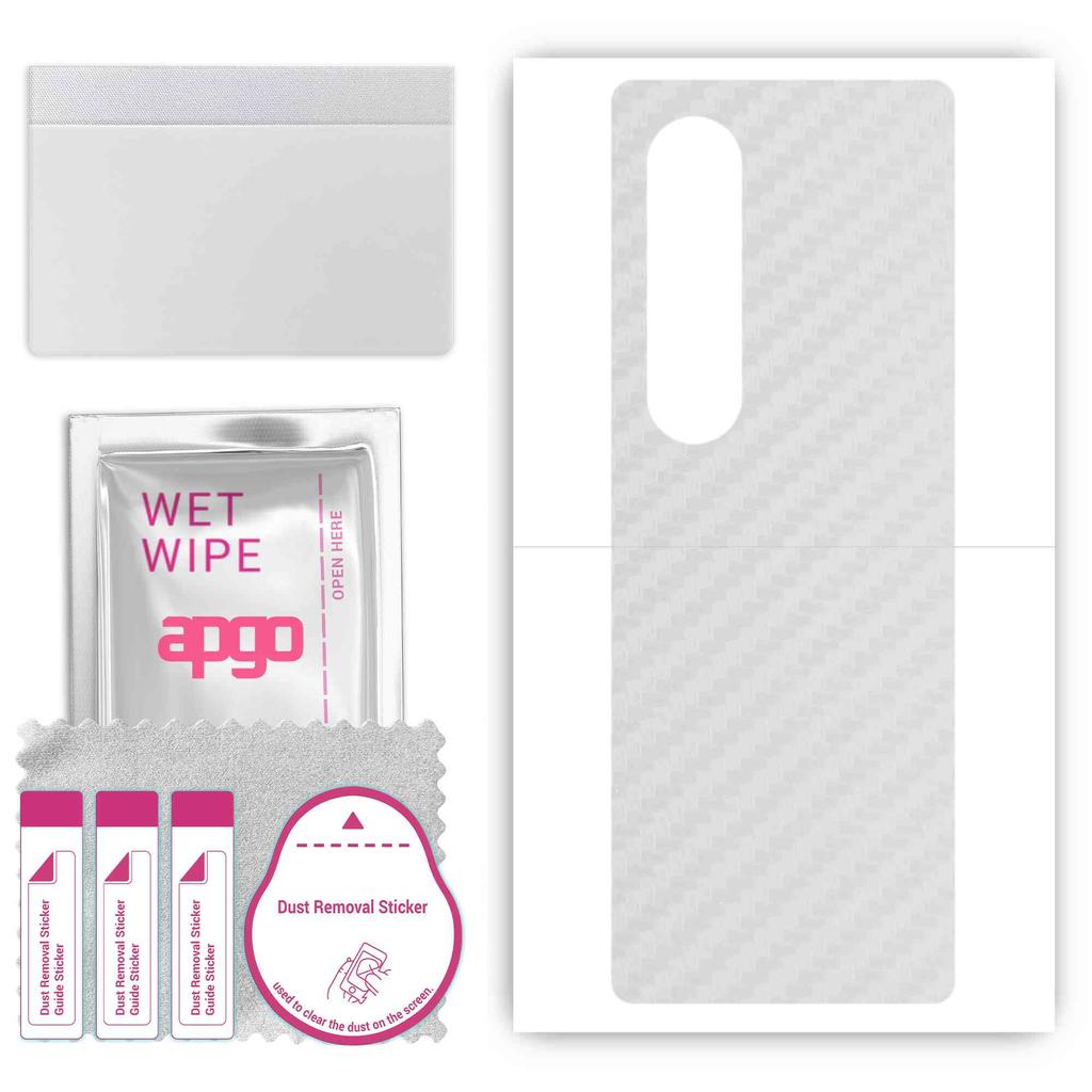 apgo Protective Skin Sticker for the Back Compatible with Samsung W23, Wrap Film, Foil, Vinyl - Pattern Transparent Carbon