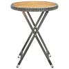 vidaXL Beistelltisch Grau 60 cm Poly Rattan und Akazie Massivholz