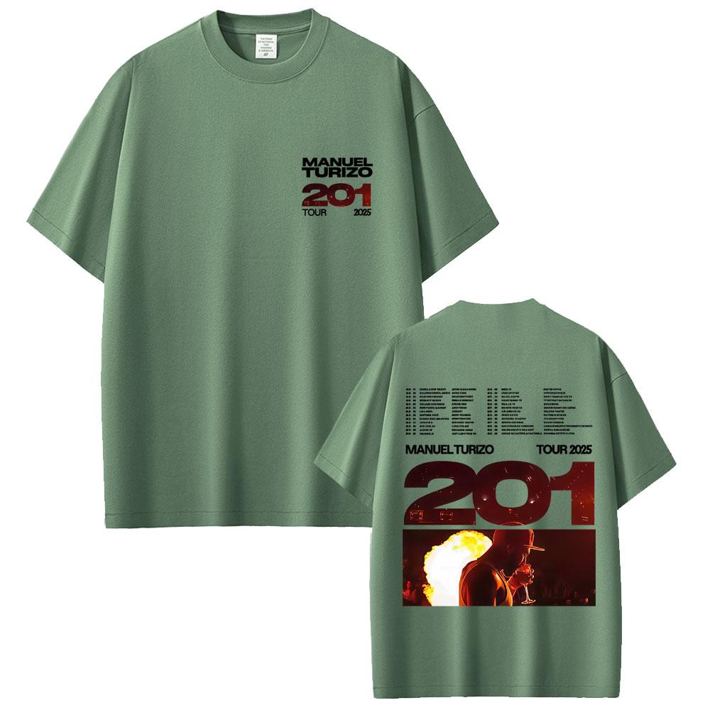 Manuel Turizo 201 Tour 2025 Tshirt Men Women Clothing Hip Hop Fashion Oversized T Shirts Mens Casual Cotton Vintage Tshirts