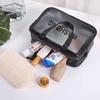 Custom Fashion Letter Large Capacity Water Resistant Makeup Bag Sets Women's Cosmetic PVC Double Handles Zipper Pouch