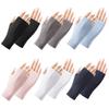 Thin Sun Protection Gloves Pure Color Anti-uv Fingerless Gloves Fashion Sunscreen Mittens Summer