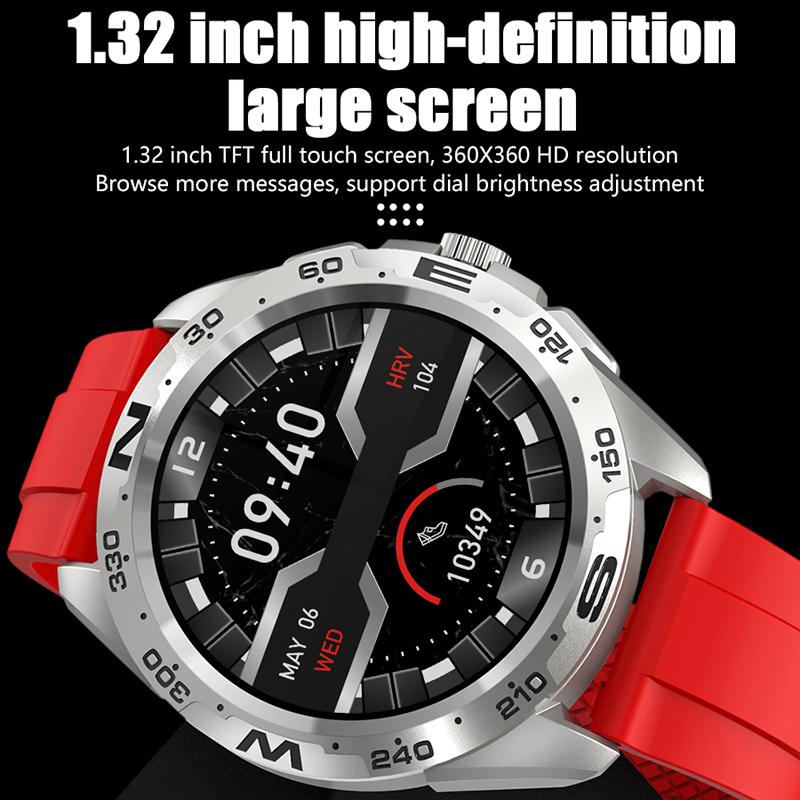 Chibear 1.32"amoled 360*360 Hd Смарт-часы для мужчин поворотная кнопка спортивный фитнес-трекер Ip67 водонепроницаемый Bluetooth вызов умные часы для мужчин