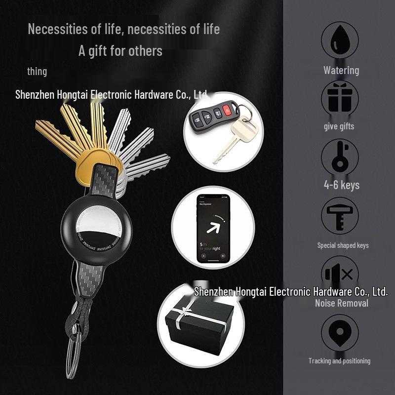 Алюминиевый органайзер для ключей с трекером Airtag и пряжкой для хранения на открытом воздухе