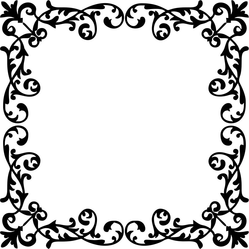 Printtoo Крафт Текстиль Квадратный лист Венок Граница Рамка Деревянный резиновый штамп-2 x 2