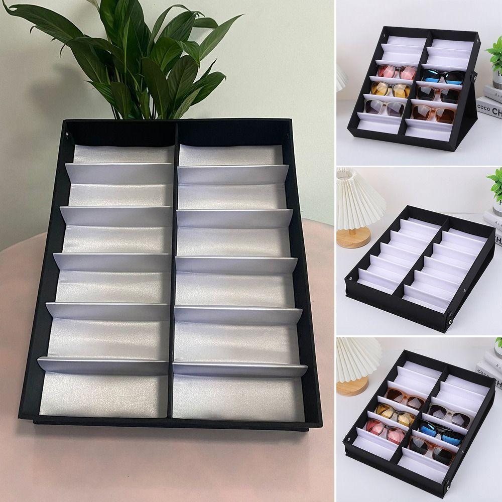 Storage 12 Slots Glasses Tray Sunglasses Display Case Eyeglass Organizer Box Glasses Frame Tray