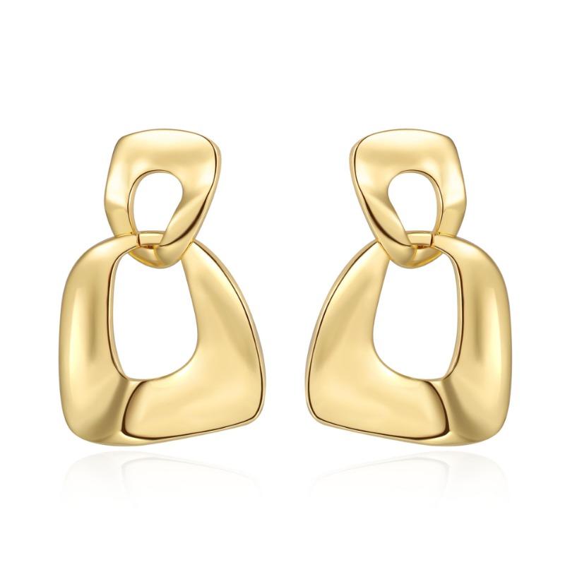 Модные металлические золотые серьги для женщин с модным темпераментом, индивидуальные серьги Ins