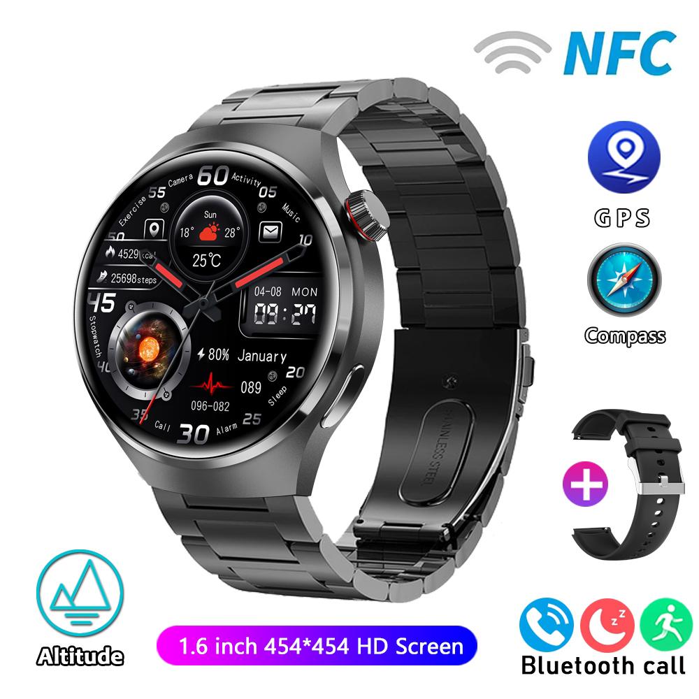 2025 Новые часы Pro GPS NFC Смарт-часы Мужские 360*360 AMOLED Экран Пульс Bluetooth Звонок IP68 Водонепроницаемые Мужские Смарт-часы