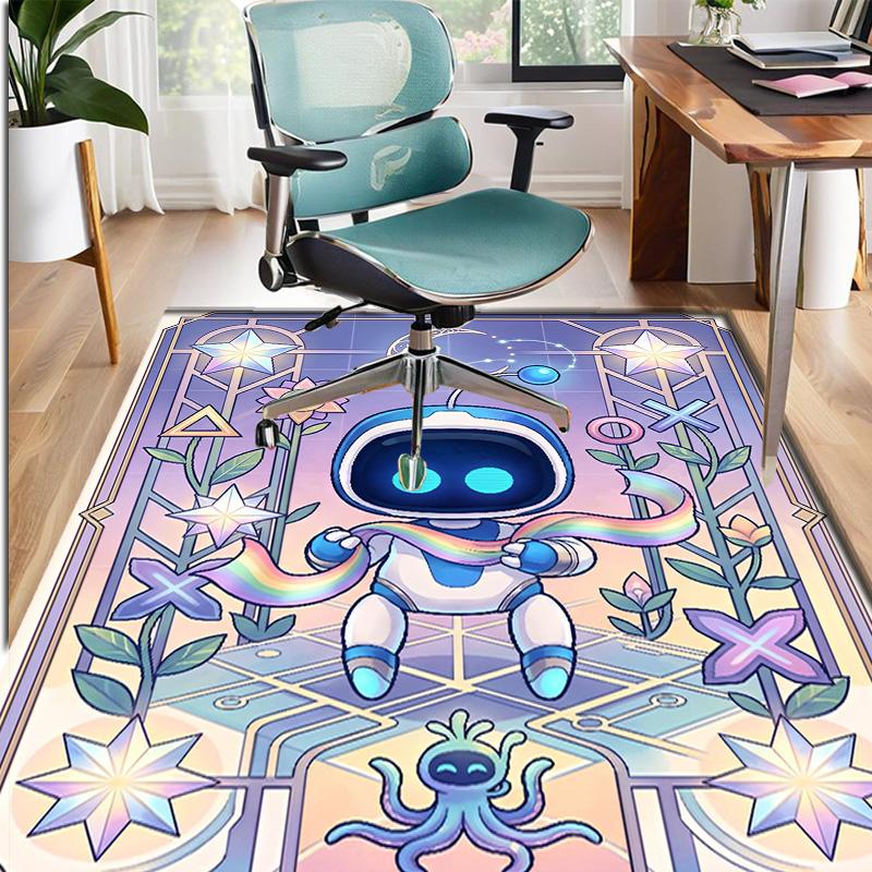 Cosmic Bot Crew Pattern Rug, Indoor/Outdoor Mat, for Picnic, Gameroom, Bedroom, Office, Living Room, Home Decor Carpet, Birthday Gift