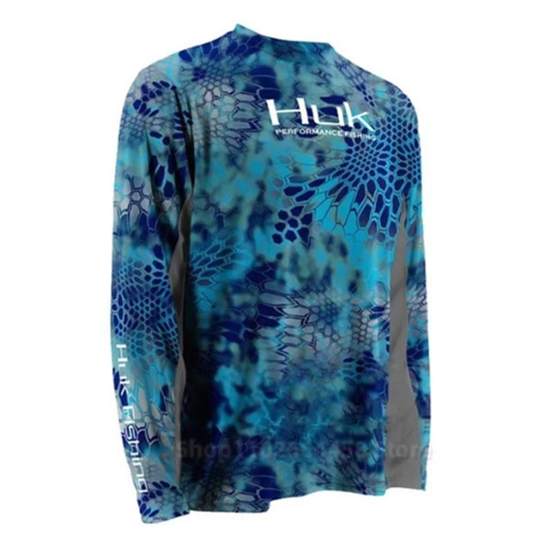 Mens Long Sleeve Quick-Dry Fishing Shirt UPF 50 UV Protection Breathable Outdoor Sport Performance Top