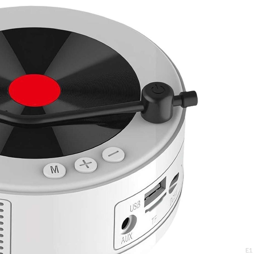 Mini Turntable Speaker Music Player Vintage Style Multifunction Portable Box Radio for