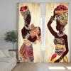 2PCS African Women Pattern Curtains Ethnic Colorful Print Bedroom Living Room Decor Art Culture Window Panels