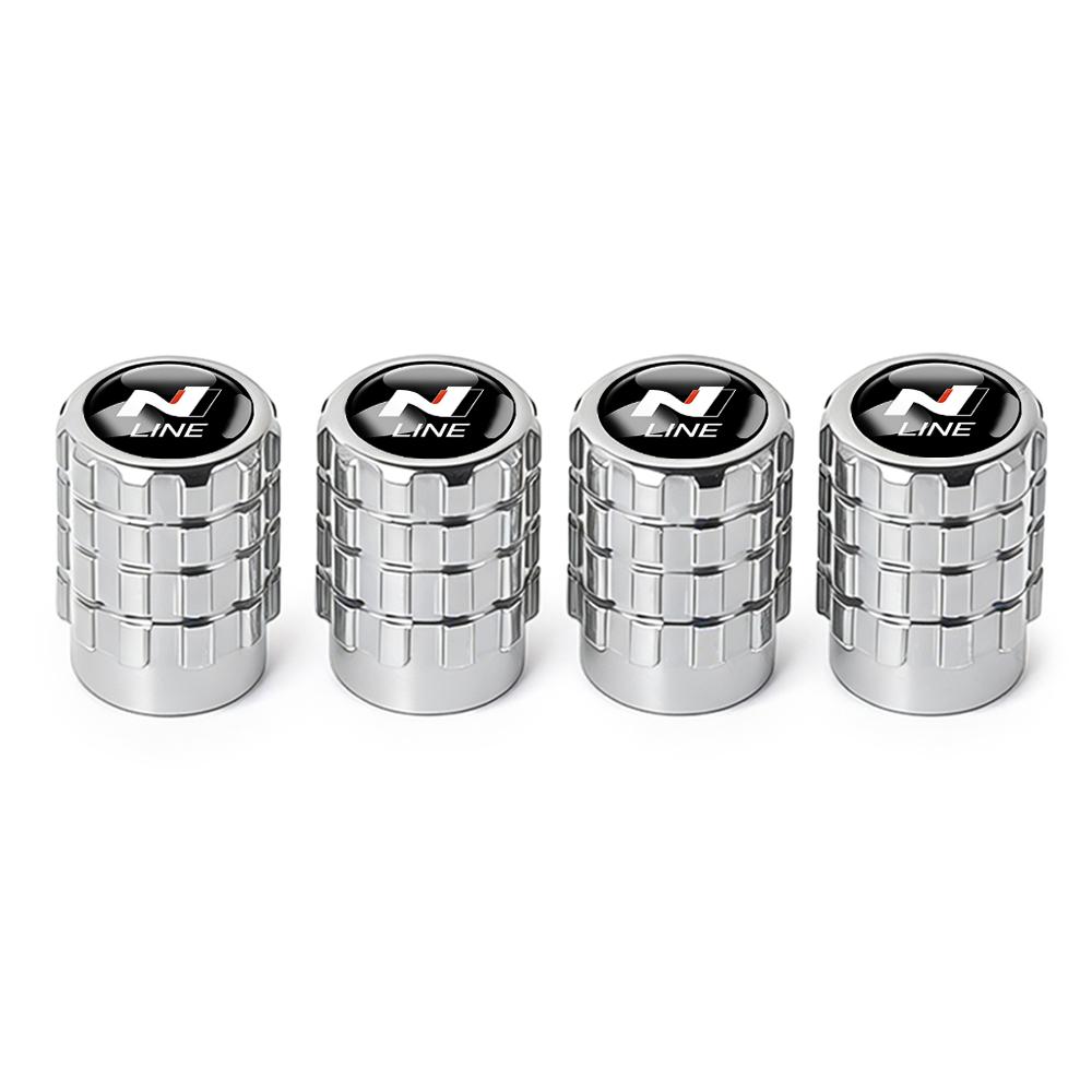 4Pcs Aluminum Wheel Tire Valve Caps Dust Stem Cover Badge For Hyundai i10 i20 i30 i40 ix20 ix35 GDI Kona Ioniq Palisade Grandeur LL94