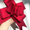 Блестящий двусторонний красный бант-лента для свадеб, подарков и мероприятий
