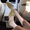Fashion Pointed Toe Back Empty Slippers Women Baotou Shallow Mouth One Strap Soft Slip Non-Slip Low Heel Half Drag