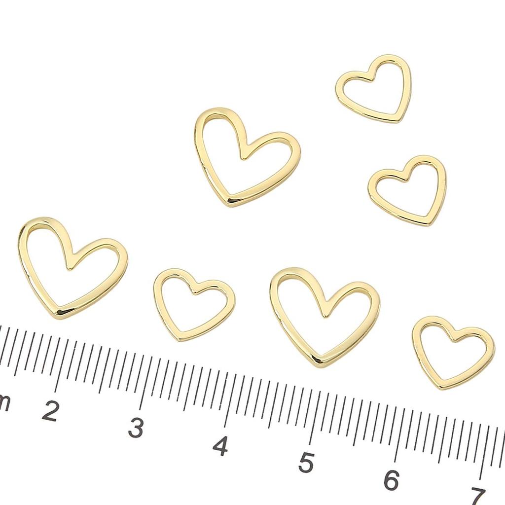 Copper Hollow Peach Heart Charms For DIY Jewelry Making Craft Accessories