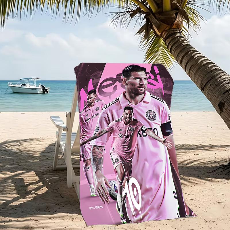 Пляжное полотенце с узором Inter Miami CF - мягкое, впитывающее, можно стирать в машине, легкое и современное, для плавания, незаменимое в путешествии