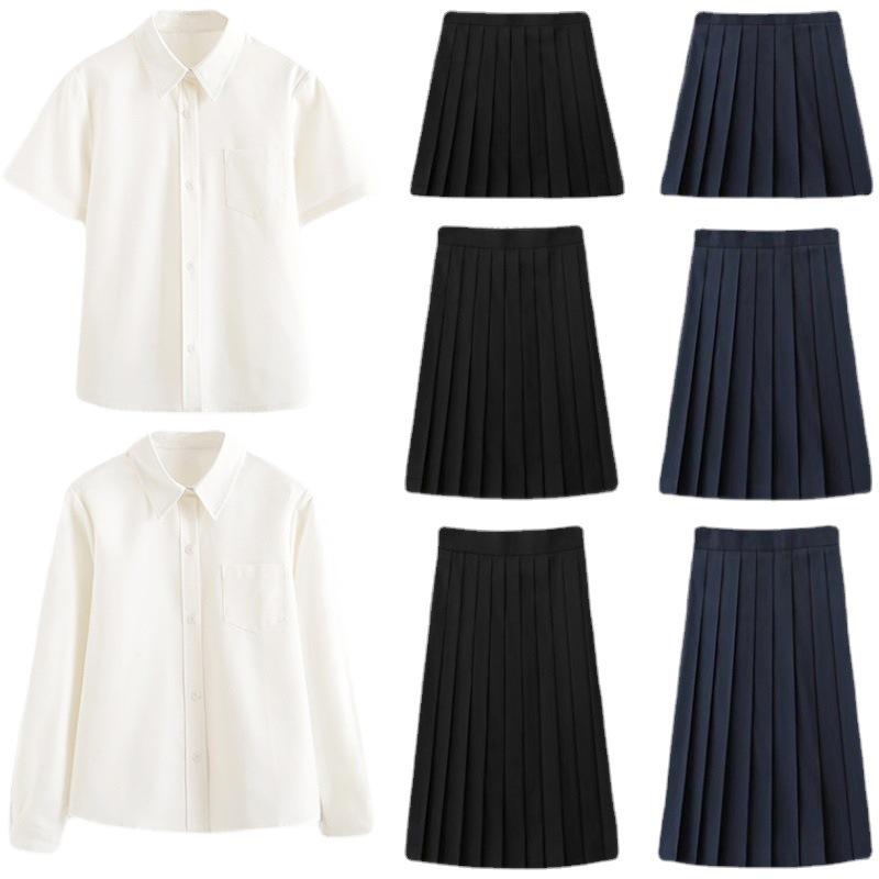 Японская плиссированная летняя школьная юбка JK - чистый черный индиго, в стиле колледжа