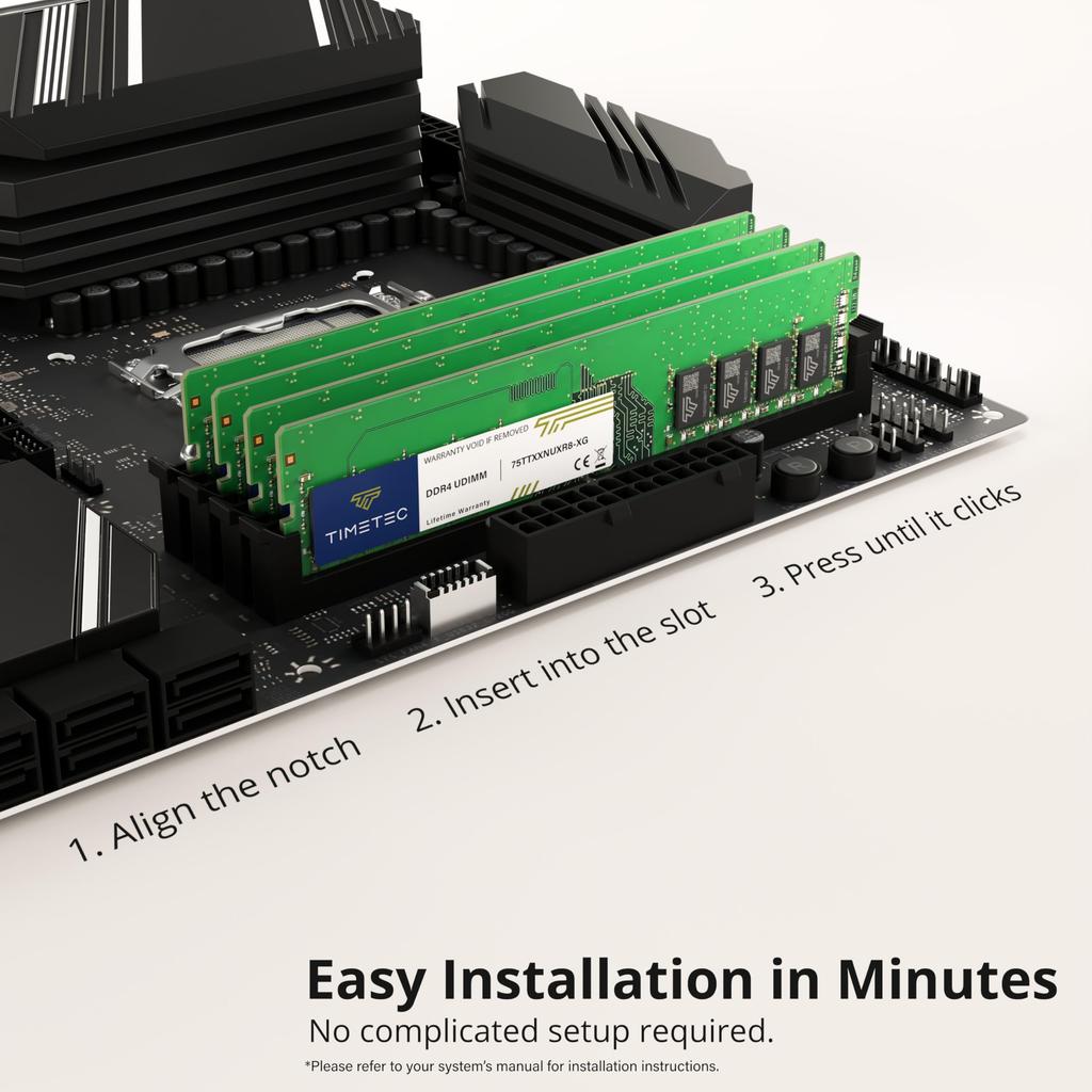 Timetec 16 ГБ КОМПЛЕКТ (8 ГБ х 2) Оперативная память DDR4 для настольного ПК 2133 МГц (PC4-2133P) Модуль памяти PC4-17000 UDIMM 288 контактов 1.2В CL15 Non-ECC Unbuffered DIMM
