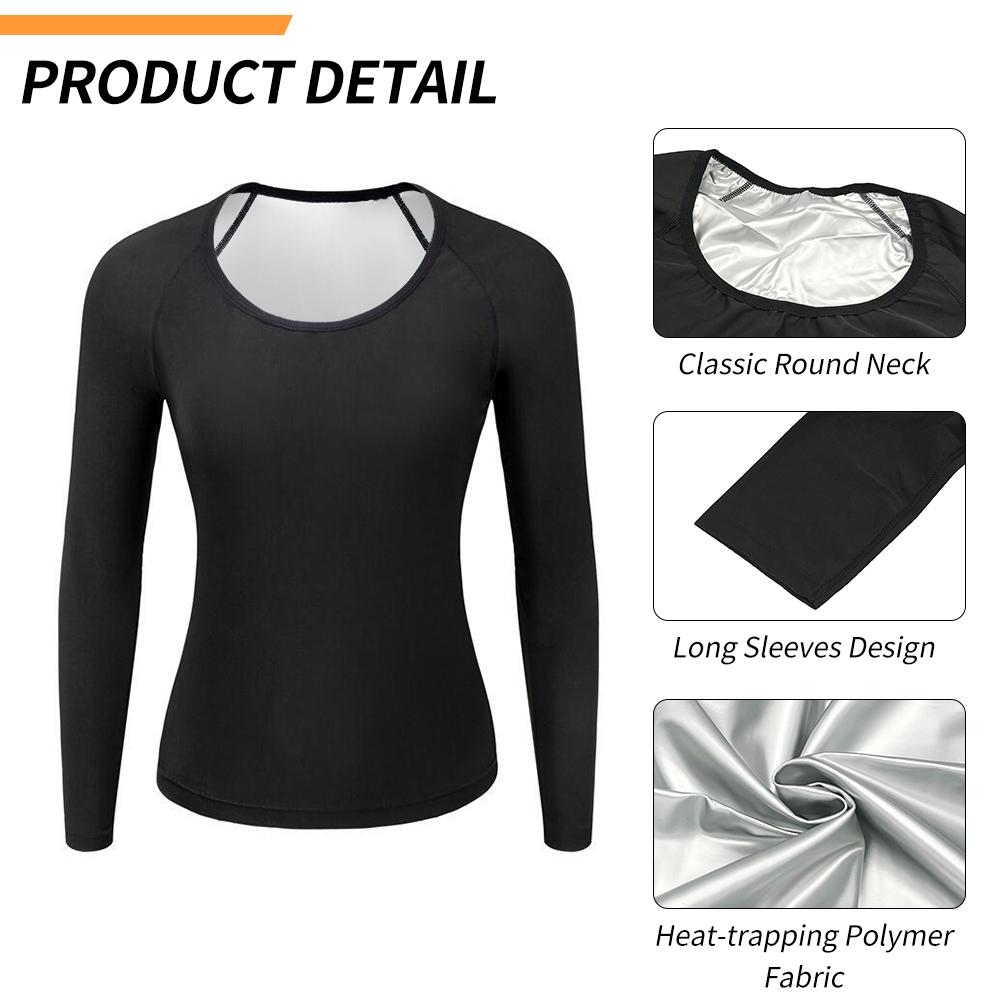 Женские спортивные костюмы для сауны с длинными рукавами, корректирующее белье для тренировок, термотолстовка, спортивная куртка для талии, формирователь тела, топы для фитнеса, спортивное нижнее белье для упражнений
