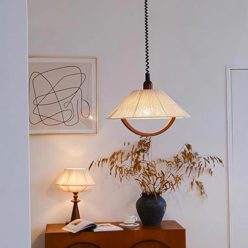 Ретро тканая светодиодная люстра, скандинавская креативная лампа для спальни, столовой, гостиной, винтажные современные длинные полоски, подвесные светильники из веревки