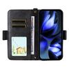 For Google Pixel 9a Leather Case Magnetic Closure Wallet Stand Phone Cover with Crossbody Strap