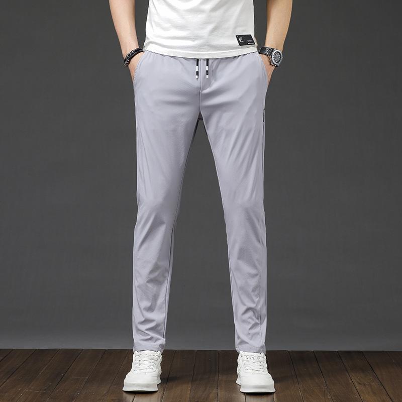 2023 Мужские быстросохнущие прямые свободные брюки Ice Silk — удобные, эластичные, облегающие